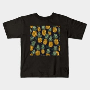 Yellow Pineapples Pattern Kids T-Shirt